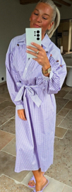 CAMI maxi checkered dress lilac