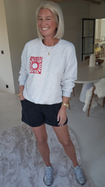 CALISTA high waist cotton summer short black