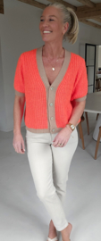 BESS short-sleeved cardigan neon orange
