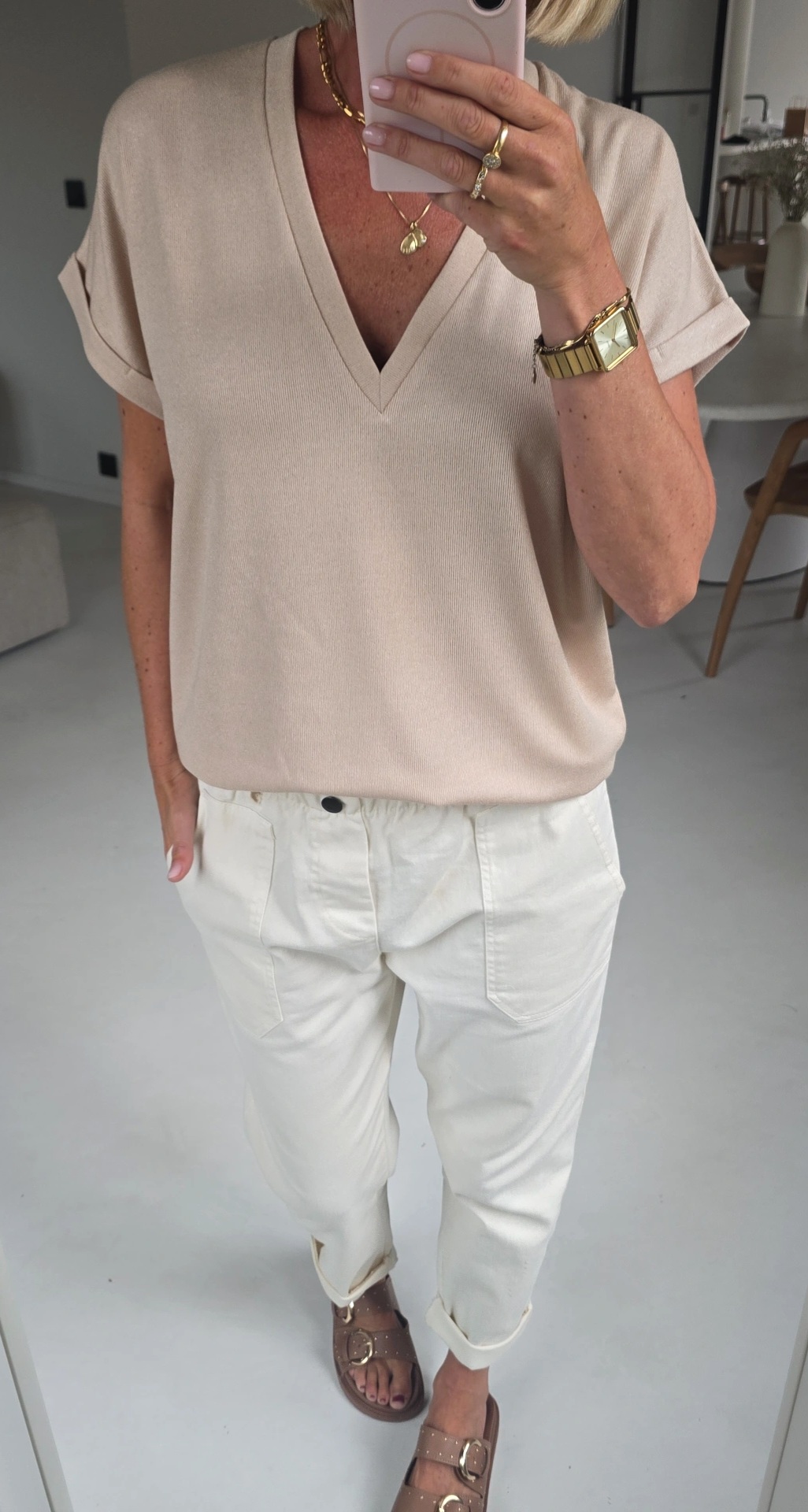 INA viscose tee beige