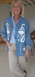 AVELIN oversized jacket washed blue