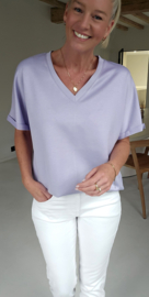 BRIA short-sleeved v-neck sweatshirt soft lilac