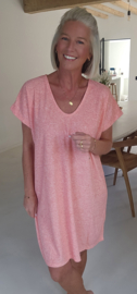 DIDI short terry dress salmon pink
