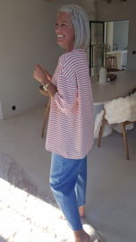 NALIA striped oversized T-shirt fuschia