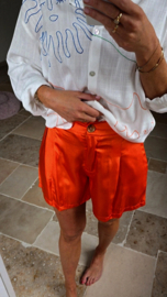 BARI satin shorts orange