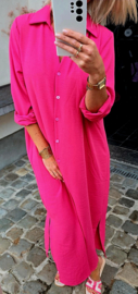 RHEA maxi shirt dress fuschia