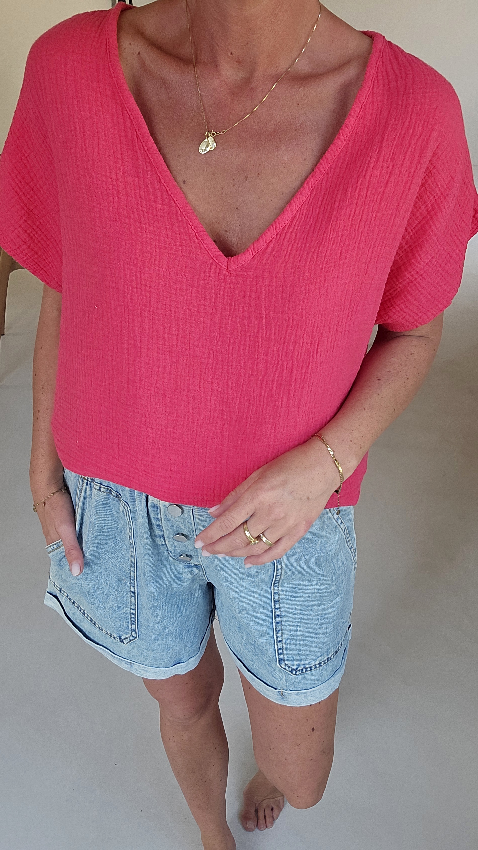 AMALFI tetra tee raspberry