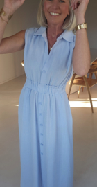 KIRA viscose linen maxi dress baby blue