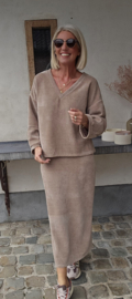 MANDA velvet set taupe