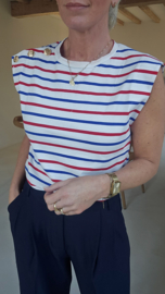 SUZY striped T-shirt golden buttons