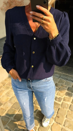 LORE cotton blouse navy