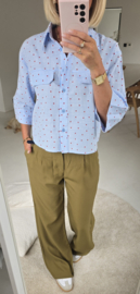 MALOU cropped shirt blue