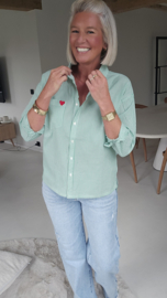 ROSALINE stripe shirt green