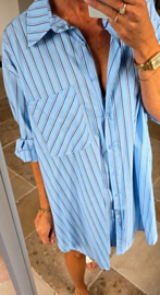 ELIANA striped shirt dress blue
