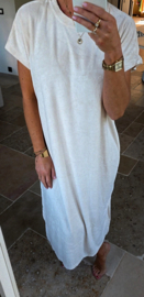 DIDI maxi terry T-shirt dress cream