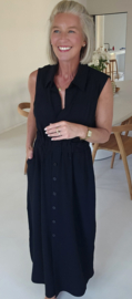 KIRA viscose linen maxi dress black