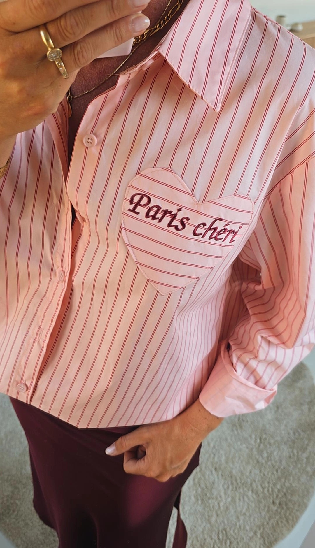 PARIS CHÉRI striped shirt soft pink