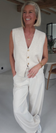 MAURA sleeveless knit cardigan soft beige