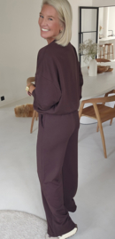 JUNA jogger sweat cardigan chocolat