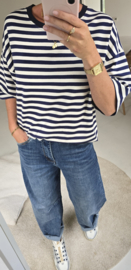AYLIN oversized striped T-shirt navy