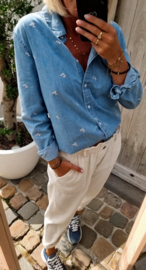 MAE velours paperbag pants ecru