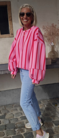 LUCIA striped cotton sweatshirt pink