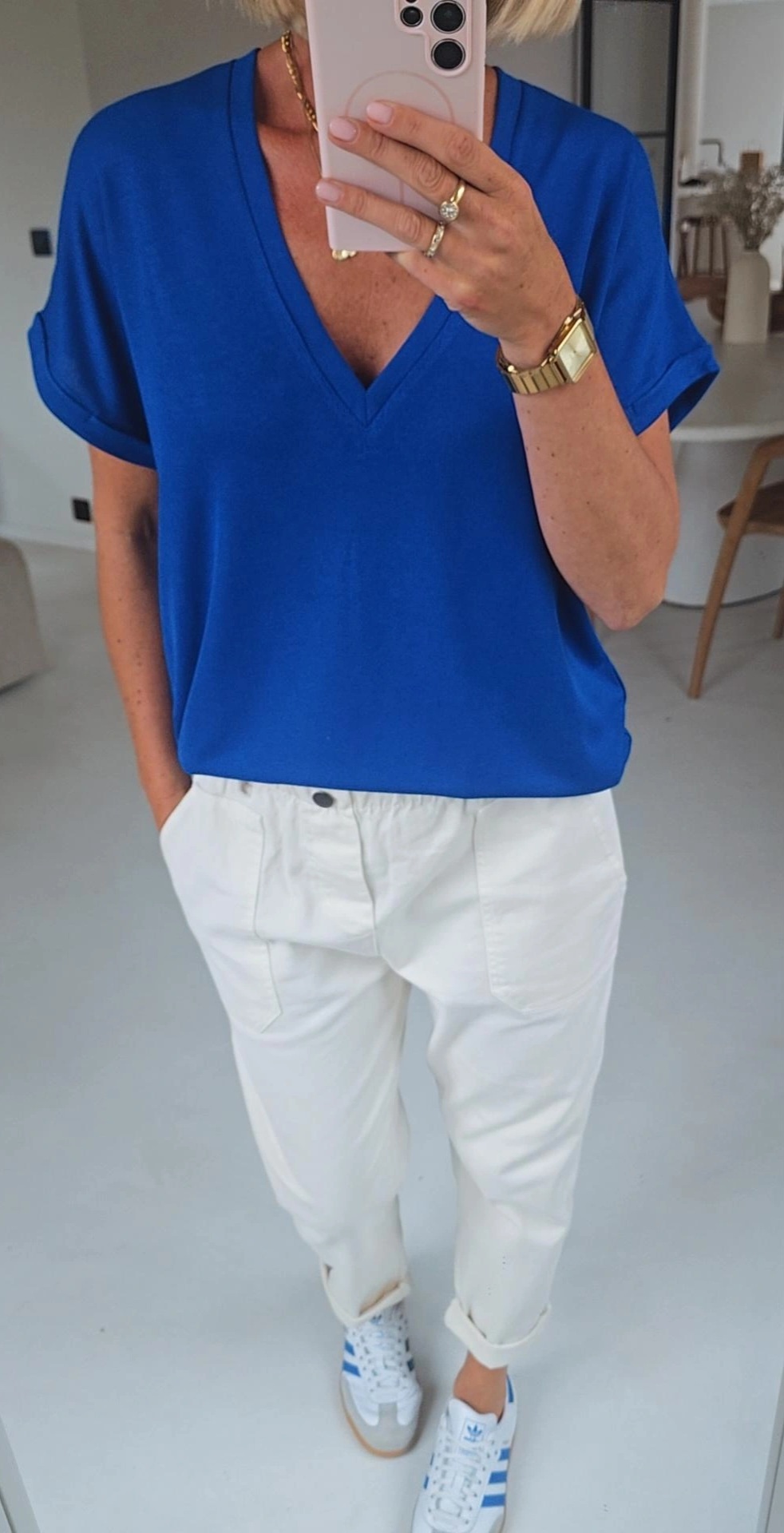 INA viscose tee kobalt blue