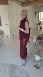 CHIQUE SPARKLE maxi wrap skirt burgundy