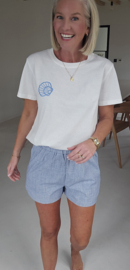 SEA SHELL cotton T-shirt blue