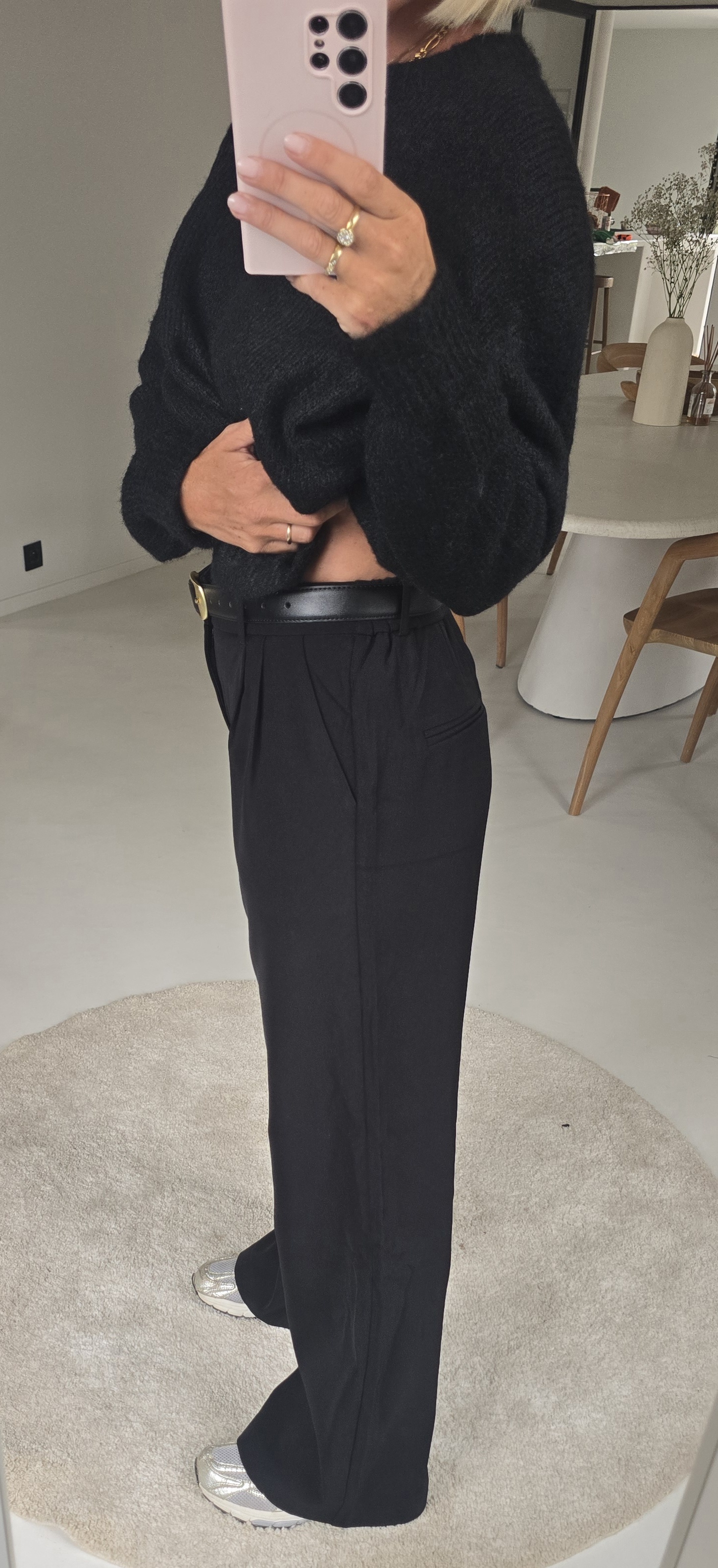 AGATA loose wide leg pants black