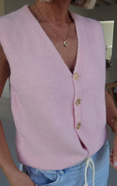 MAURA sleeveless knit cardigan pastel pink