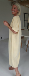 MANDIE soft velvet maxi dress pastel yellow