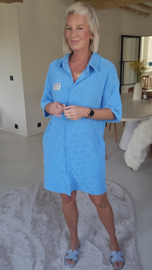 TULUM sponge dress blue