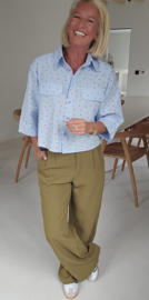 MALOU cropped shirt blue