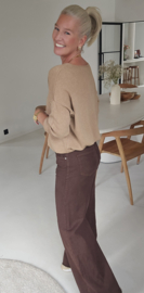 ANITI oversized v-neck knit camel