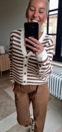TESSY striped knit cardigan beige