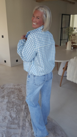 SPRING check jacket blue