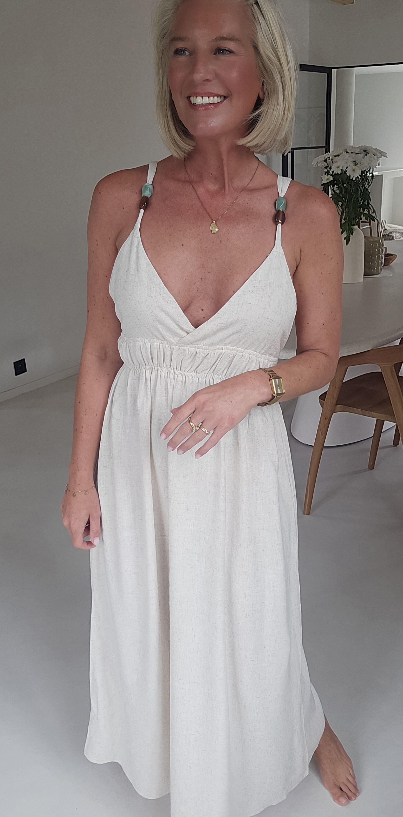 STERRE maxi viscose linen dress