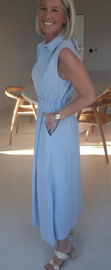 KIRA viscose linen maxi dress baby blue