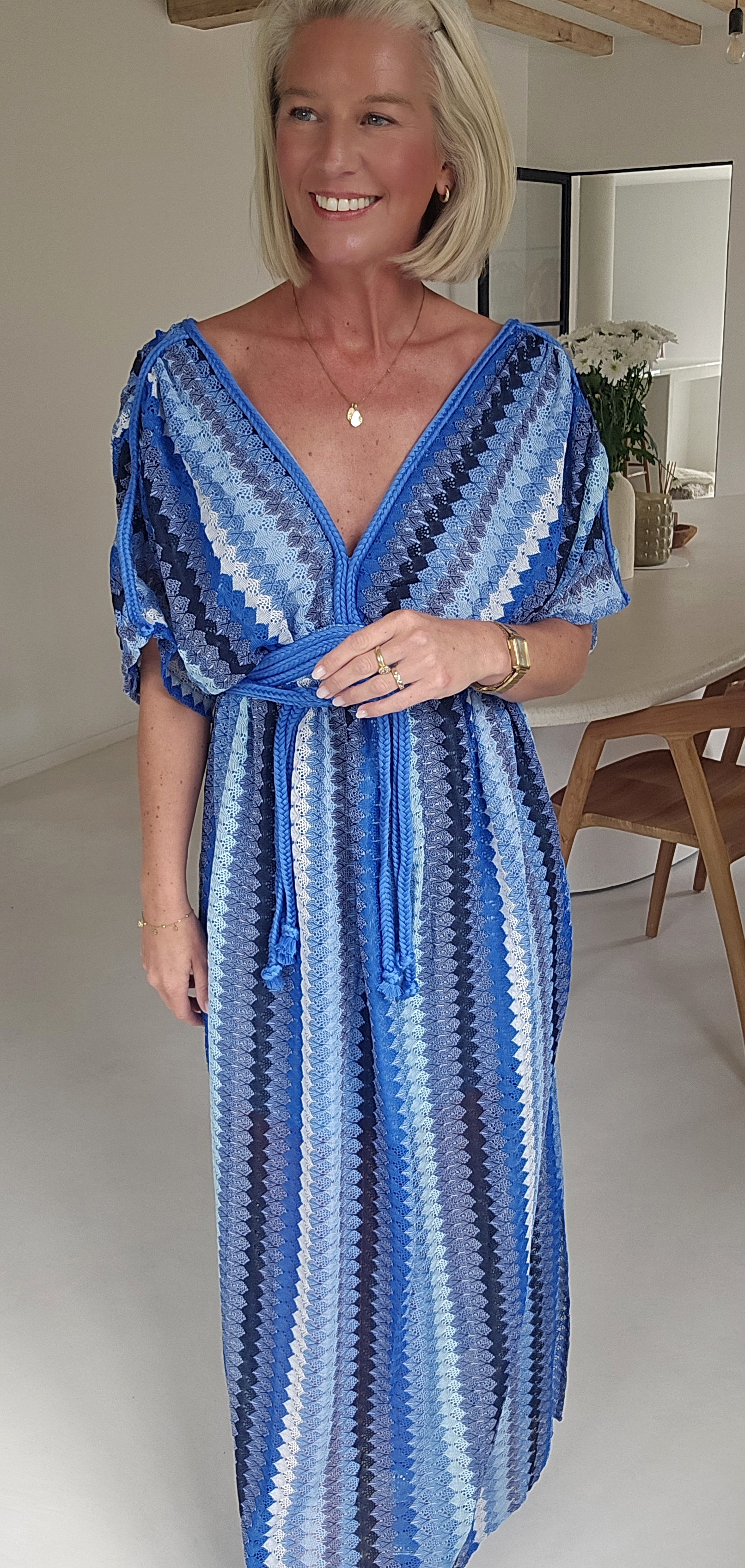 CANDICE maxi crochet dress kobalt blue