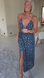 SELENA maxi floral dress teal