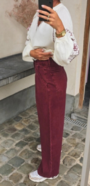 MARIA wide leg jeans burgundy