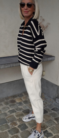 BOSTON striped collar knit black