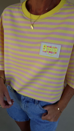 SMILE striped T-shirt pink
