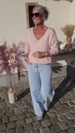 SOLEA soft v-neck knit powder pink