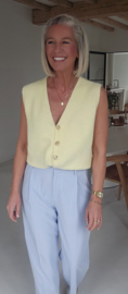 MAURA sleeveless knit cardigan pastel yellow