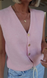 MAURA sleeveless knit cardigan pastel pink