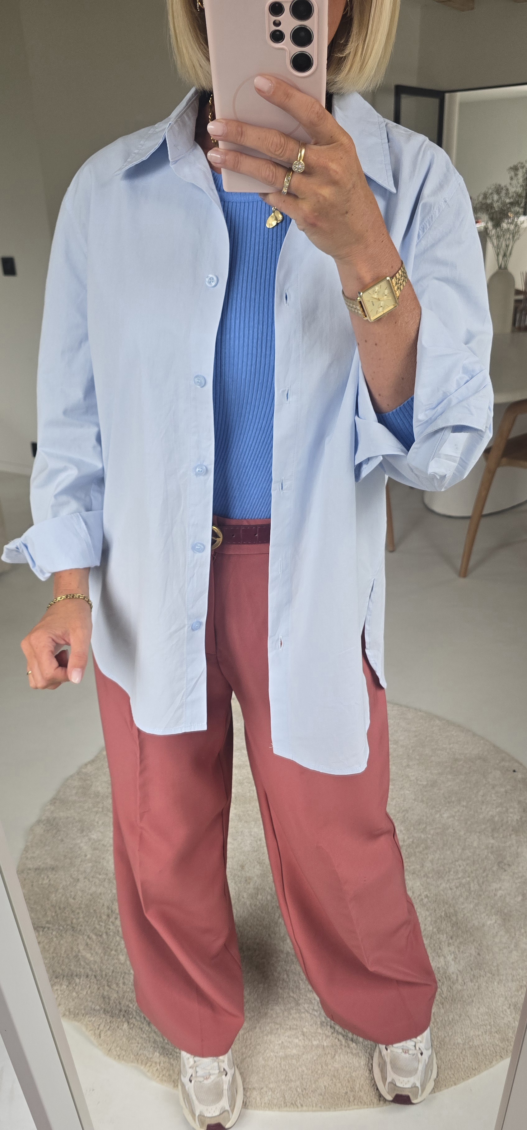 MARTHA oversized cotton shirt soft blue