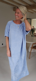 MANDIE soft velvet maxi dress pastel blue