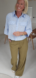 MALOU cropped shirt blue